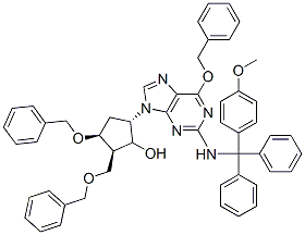 (2R,3S,5S)-3-(Benzyloxy)-5-2-(4-methoxyphenyl)diphenylmethyl amino-6-(phenylmethoxy)-9H-purin-9-yl-2-(benzyloxymethyl)cyclopentanol